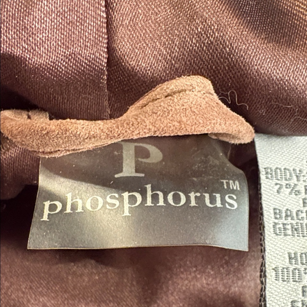 RARE Brown and Cream Penny lane style leather and sweater embroidered jacket. S. - Picture 11 of 11